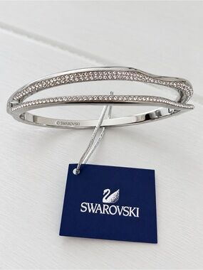 Swarovski Silver Crystal Double Wave Bracelet
